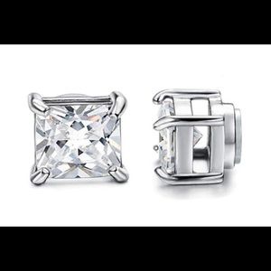 Unisex Magnetic Stud Earrings Cubic Zirconia Non-piercing Clip Earring